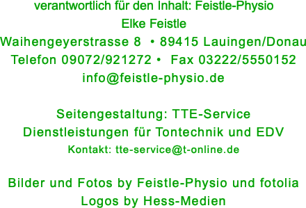 verantwortlich fr den Inhalt: Feistle-Physio